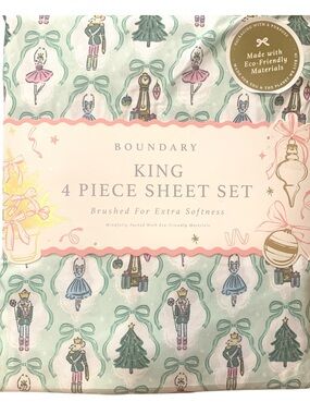 Boundary King Sheet Set Nutcracker Suite  Christmas Holiday Ballet Brushed Soft
